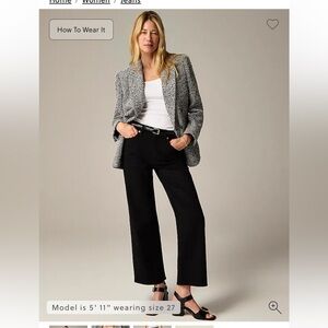 J. Crew Women's 96 slim wide jeans Black NWT